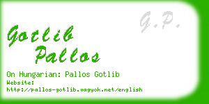 gotlib pallos business card